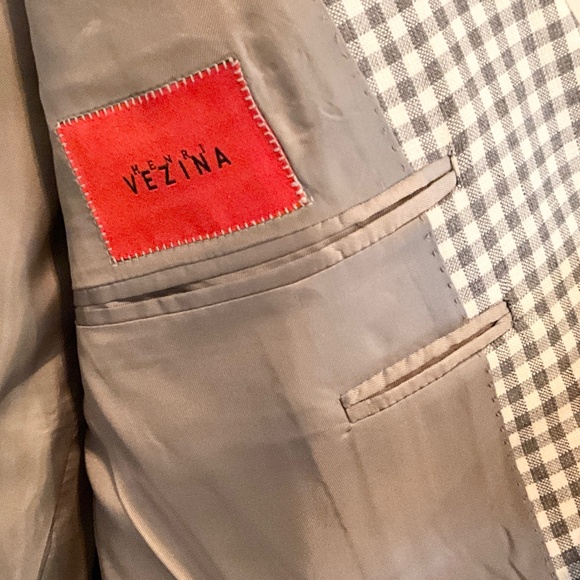 Canali Grey and White Houndstooth Blazer - Picture 13 of 16